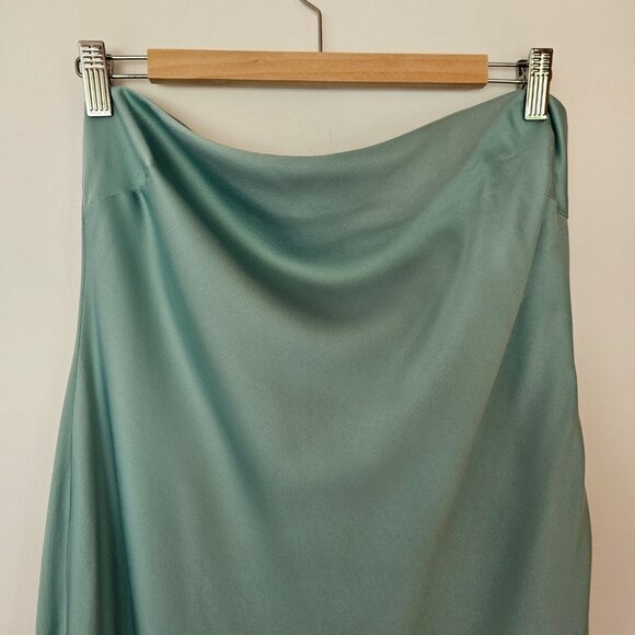 HOUSE of CB Alette Jade Satin  Strapless Maxi Dress Size XL - Picture 7 of 10